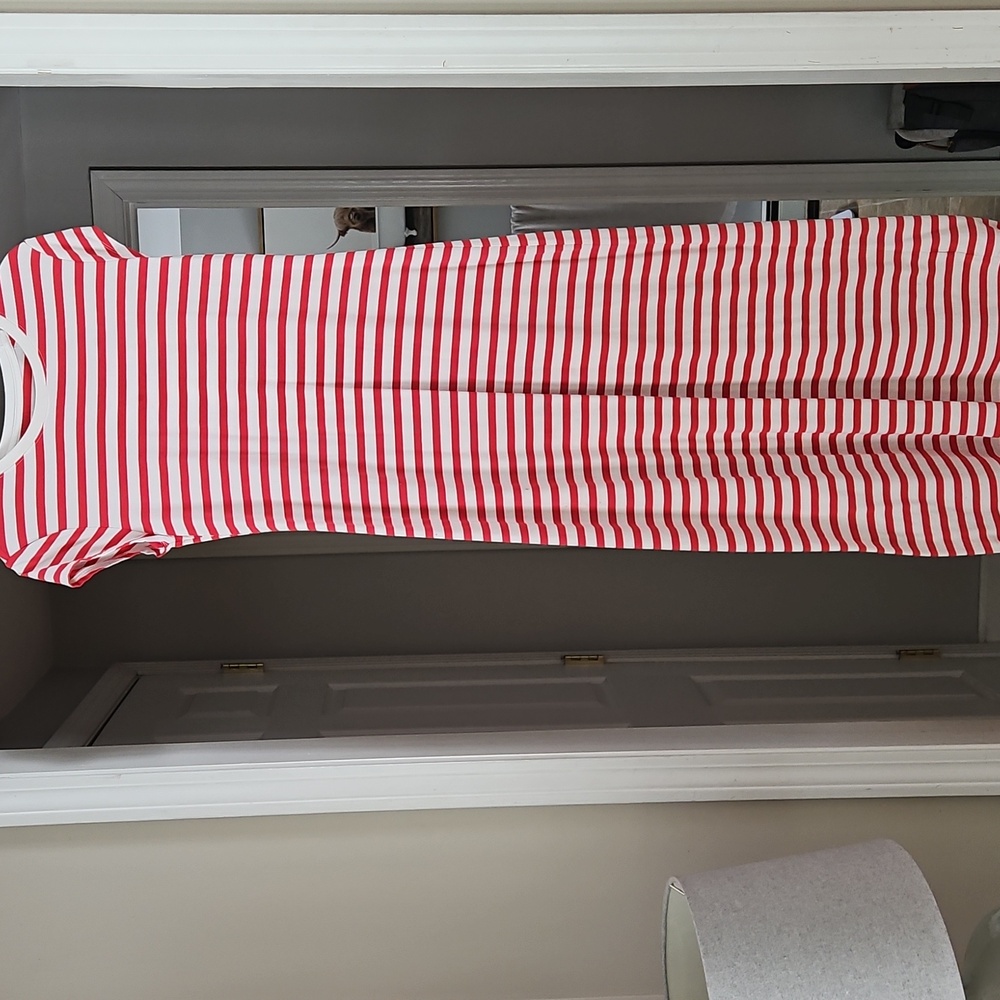 a new day Red and White Striped Maxi Dress
